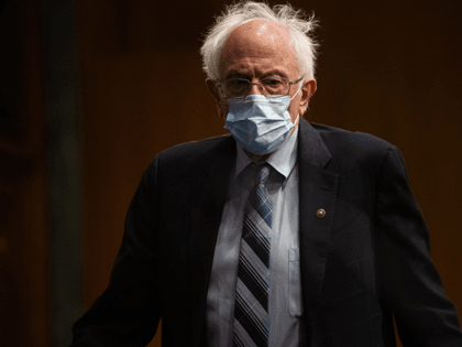 Senator Bernie Sanders, I-VT, arrives ahead of a hearing to examine the nomination of former Michigan Governor Jennifer Granholm to be Secretary of Energy, on Capitol Hill in Washington, DC on January 27, 2021. (Photo by Graeme Jennings / POOL / AFP) (Photo by GRAEME JENNINGS/POOL/AFP via Getty Images)