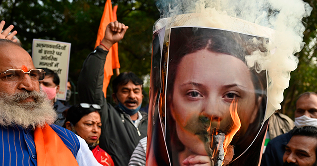 Indian Pro-Government Activists Burn Photos of Greta Thunberg