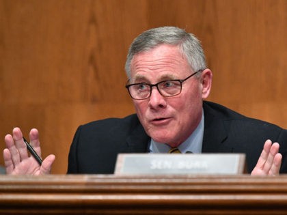 WASHINGTON, DC - FEBRUARY 04: Senator Richard Burr (R-NC) speaks during the confirmation hearing for Marty Walsh, nominee for U.S. Labor Secretary, before the Senate Health, Education, Labor, and Pensions Committee in the Dirksen Senate Office Building on Capitol Hill February 4, 2021 in Washington, DC. If Walsh is confirmed, …