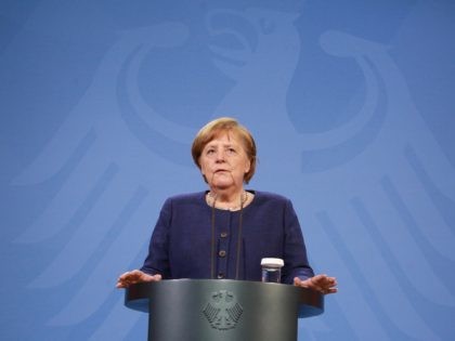 BERLIN, GERMANY - FEBRUARY 25: German Chancellor Angela Merkel speaks after a virtual European Council meeting on February 25, 2021 in Berlin, Germany. (Photo by Christian Marquardt - Pool/Getty Images)
