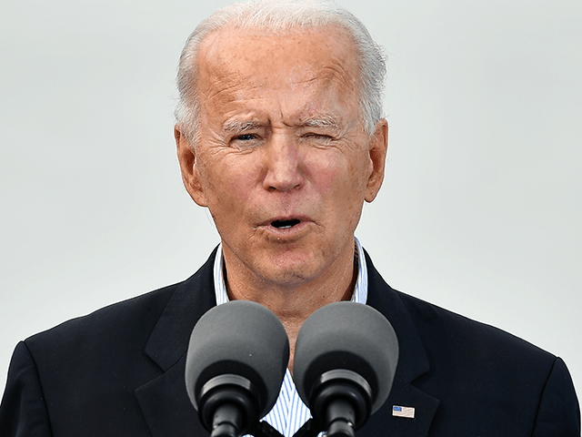 US President Joe Biden speaks after visiting a FEMA Covid-19 vaccination facility at NRG Stadium in Houston, Texas on February 26, 2021. (Photo by MANDEL NGAN / AFP) (Photo by MANDEL NGAN/AFP via Getty Images)
