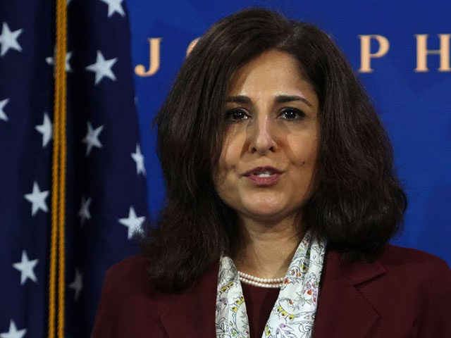 WILMINGTON, DELAWARE - DECEMBER 01: Director of the Office of Management and Budget nominee Neera Tanden speaks during an event to name President-elect Joe Biden’s economic team at the Queen Theater December 1, 2020 in Wilmington, Delaware. Biden is nominating and appointing key positions to the Treasury Department, Office of …