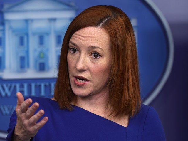 WASHINGTON, DC - FEBRUARY 22: White House Press Secretary Jen Psaki speaks during a news briefing at the James Brady Press Briefing Room of the White House February 22, 2021 in Washington, DC. Psaki held a news briefing to answer questions from the members of the press. (Photo by Alex …