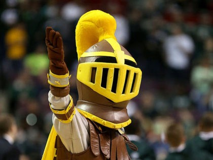 AUBURN HILLS, MI - MARCH 21: The mascot for the Valparaiso Crusaders performs against the Michigan State Spartans during the second round of the 2013 NCAA Men's Basketball Tournament at at The Palace of Auburn Hills on March 21, 2013 in Auburn Hills, Michigan. (Photo by Jonathan Daniel/Getty Images)
