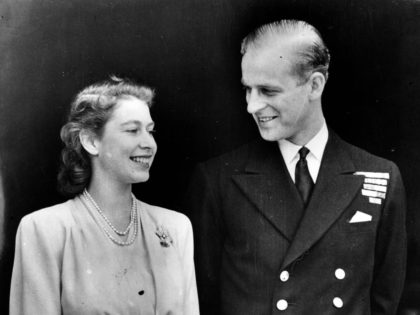 1947: Princess Elizabeth and the Duke of Edinburgh. (Photo by Central Press/Getty Images