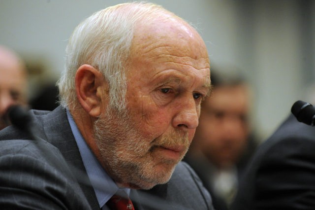 James Simons, director of Renaissance Technologies LLC, listens during the House Oversight and Government Reform Committee November 13, 2008 in Washington, DC. George Soros chairman of Soros Fund Management LLC, testified on the topic of "The Regulation of Hedge Funds" during the hearing. AFP PHOTO/TIM SLOAN (Photo credit should read …