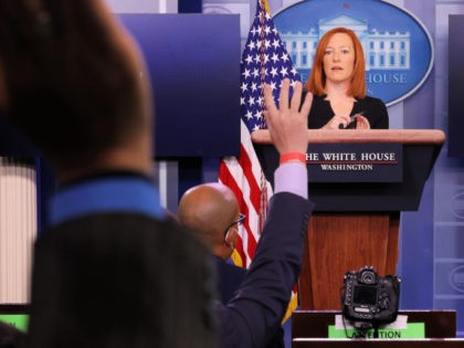 WASHINGTON, DC - FEBRUARY 01: White House Press Secretary Jen Psaki talks to reporters during her daily news briefing at the White House February 01, 2021 in Washington, DC. Psaki commented on President Joe Biden's upcoming meeting with Senate Republicans, the government's response to the military coup in Burma and …