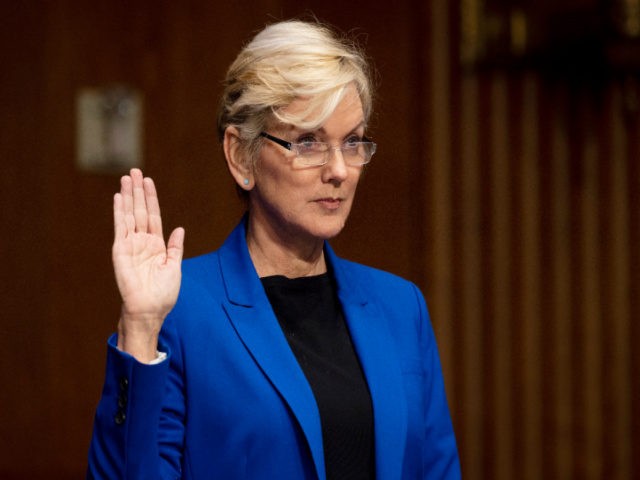 Former Gov. Jennifer Granholm, D-Mich., is sworn-in before she testifies before the Senate Energy and Natural Resources Committee during a hearing to examine her nomination to be Secretary of Energy, Wednesday, Jan. 27, 2021 on Capitol Hill in Washington. (Jim Watson/Pool via AP)