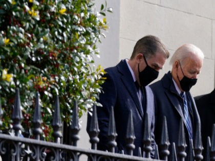 President Joe Biden and his son Hunter depart after attending Mass at Holy Trinity Catholi