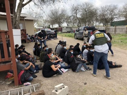 Border Patrol agents apprehended 59 migrants packed inside a travel trailer near Mission,