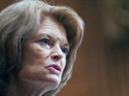 Senator Lisa Murkowski, R-AK., questions Xavier Becerra, President Joe Biden's nominee for Secretary of Health and Human Services, during his confirmation hearing before the Senate Health, Education, Labor and Pensions Committee at the US Capitol in Washington DC, on February 23, 2021. (Leigh Vogel/AFP via Getty Images)