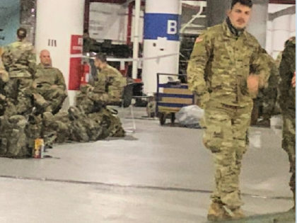National Guard Take Breaks in D.C. Parking Garage