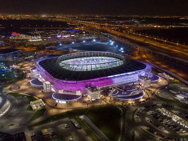 DOHA, QATAR - DECEMBER 18: In this handout image provided by Qatar 2022/Supreme Committee, Qatar inaugurates fourth FIFA World Cup 2022 venue, Ahmad Bin Ali Stadium on December 18th, 2020 in Doha, Qatar. Qatar inaugurates fourth FIFA World Cup 2022™ venue, Ahmad Bin Ali Stadium, in front of 50% capacity crowd. The 40,000-capacity venue will host seven matches during Qatar 2022 up to the round-of-16 stage. Fans in attendance were required to show negative COVID-19 test results before entering the venue. (Photo by Qatar 2022/Supreme Committee via Getty Images)