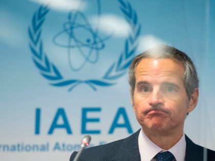 Director General of the International Atomic Energy Agency (IAEA) Rafael Mariano Grossi attends a press conference during an IAEA Board of Governors' meeting at the IAEA headquarters of the UN seat in Vienna, Austria, on November 18, 2020. (Photo by Christian BRUNA / POOL / AFP) (Photo by CHRISTIAN BRUNA/POOL/AFP …