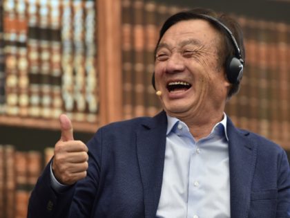 Huawei founder and CEO Ren Zhengfei gestures as he hosts a panel discussion on technology, markets and enterprise in Shenzhen, Guangdong province, on June 17, 2019. (Photo by HECTOR RETAMAL / AFP) (Photo credit should read HECTOR RETAMAL/AFP via Getty Images)