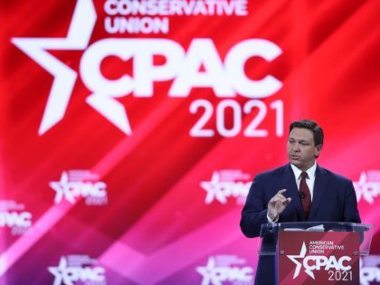 ORLANDO, FLORIDA - FEBRUARY 26: Florida Gov. Ron DeSantis speaks at the opening of the Conservative Political Action Conference at the Hyatt Regency on February 26, 2021 in Orlando, Florida. Begun in 1974, CPAC brings together conservative organizations, activists and world leaders to discuss issues important to them. (Photo by …
