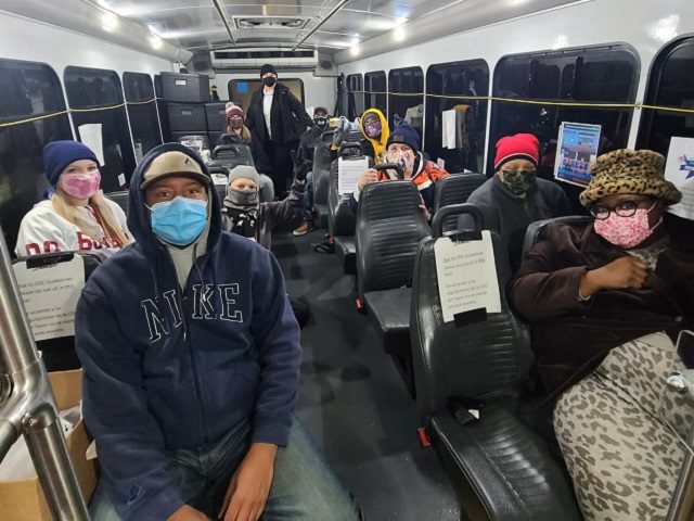 Texas City, Texas, provides a "warming bus" and hot meals to seniors living without electricity for four days. (Photo: Texas City Independent School District)