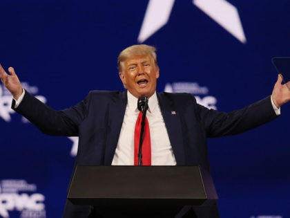 ORLANDO, FLORIDA - FEBRUARY 28: Former U.S. President Donald Trump addresses the Conservat