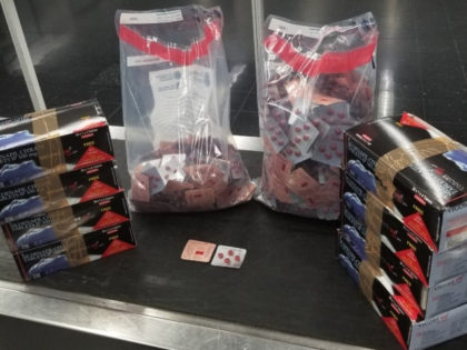 Officers discovered 9 pounds of generic Viagra pills Thursday at O'Hare International Airport, authorities said. (Customs and Border Protection)