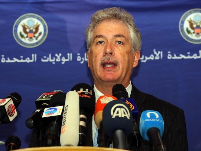 In this April 2014 file photo, US Deputy Secretary of State William Burns gives a press conference in Tripoli during his visit to Libya. democratic, prosperous and secure country. (Mahmud Turkia/AFP via Getty Images)