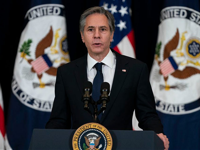 In this Feb. 4, 2021, photo, Secretary of State Antony Blinken speaks at the State Department in Washington. The Biden administration on Feb. 18 rescinded former president Donald Trump’s restoration of U.N. sanctions on Iran, an announcement that could help Washington move toward rejoining the 2015 nuclear agreement aimed at …