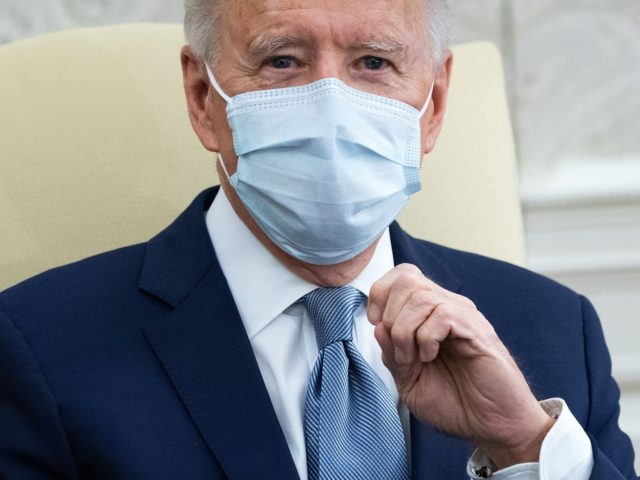 US President Joe Biden meets with Republican Senators to discuss a coronavirus relief plan at the Oval office of the White House in Washington, DC, on February 1, 2021. - US President Joe Biden was set to meet Monday with a group of Republican senators who have proposed an alternative …