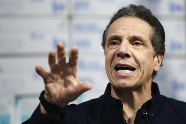 In this Tuesday, March 24, 2020, file photo, New York Gov. Andrew Cuomo speaks during a news conference against a backdrop of medical supplies at the Jacob Javits Center that will house a temporary hospital in response to the COVID-19 outbreak, in New York. Over his long career, Gov. Cuomo …