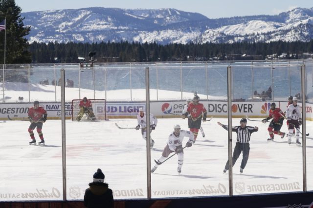 Bright sun, poor ice delay outdoor NHL game at Lake Tahoe - Breitbart