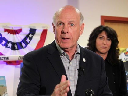 U.S. Congressman and Republican gubernatorial candidate Steve Pearce calls for cooperation across local, state and federal law enforcement agencies to address crime in New Mexico during a news conference in Albuquerque, N.M., on Tuesday, Oct. 30, 2018. Pearce, who has been endorsed by the Albuquerque police officers' union and 21 …