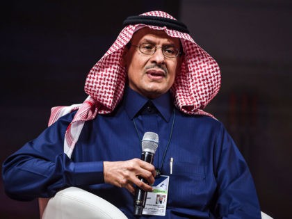 Saudi Energy Minister Abdulaziz bin Salman Al-Saud speaks during the fourth edition of the