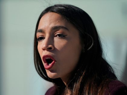 Rep. Alexandria Ocasio-Cortez speaks during a news conference in the Queens borough of New