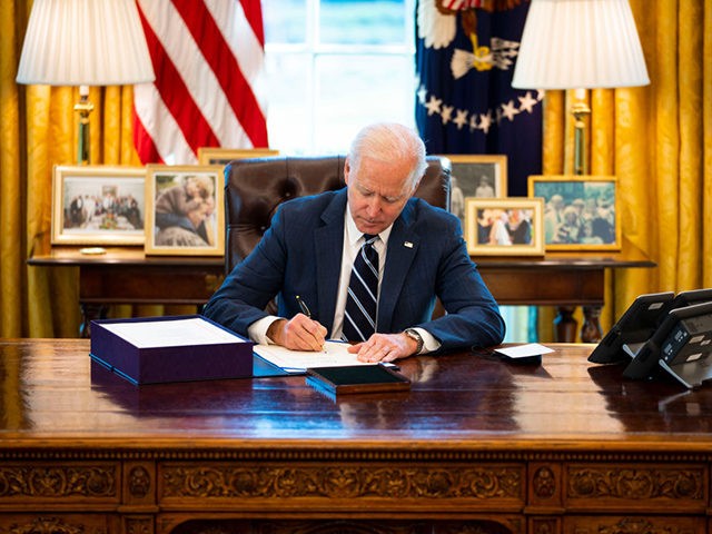 WASHINGTON, DC - MARCH 11: U.S. President Joe Biden participates in a bill signing in the