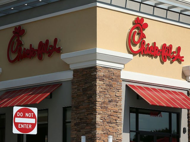 The signs of a Chick-fil-A are seen July 26, 2012 in Springfield, Virginia. The recent comments on supporting traditional marriage which made by Chick-fil-A CEO Dan Cathy has sparked a big debate on the issue. (Alex Wong/Getty Images)