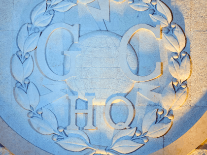 CHELTENHAM, ENGLAND - NOVEMBER 17: A GCHQ logo on a …