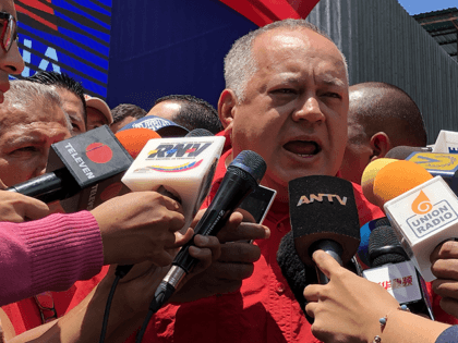 Venezuela's National Constituent Assembly (ANC) President Diosdado Cabello speaks with media during a rally with pro-government supporters on April 6, 2019 in Caracas, Venezuela. Venezuelan opposition leader Juan Guaidó, recognized by many members of the international community as the country's rightful interim ruler, called for protests throughout Venezuela to put …