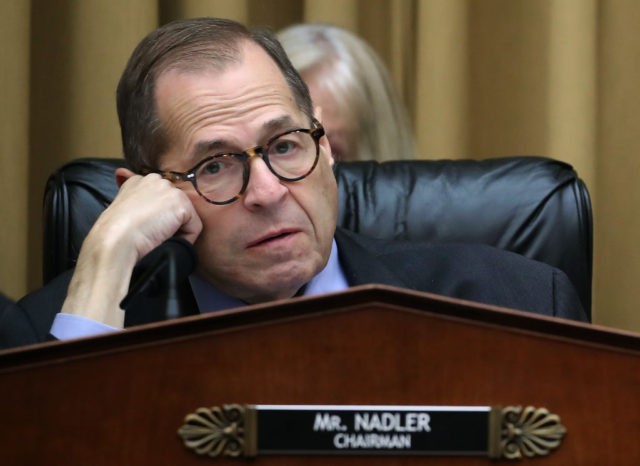 WASHINGTON, DC - SEPTEMBER 12: Chairman Jerry Nadler (D-NY) listens to comments during a House Judiciary Committee markup, on September 12, 2019 in Washington, DC. The full committee voted and passed a resolution for procedures for future hearings related to its investigation to determine whether to recommend articles of impeachment with …
