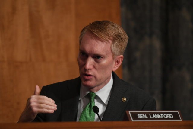 WASHINGTON, DC - AUGUST 06: Senator James Lankford (R-OK) questions Chad Wolf, acting Secr