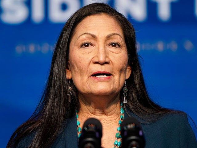 WILMINGTON, DE - DECEMBER 19: Nominee for Secretary of Interior, Congresswoman Deb Haaland, speaks after President-elect Joe Biden announced his climate and energy appointments at the Queen theater on December 19, 2020 in Wilmington, Delaware. Haaland is the first Native American nominated to serve on the presidential cabinet. (Photo by …