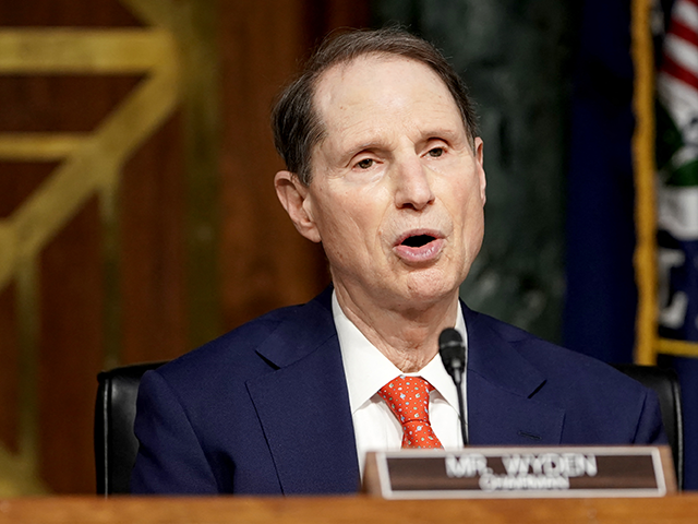 Senate Finance Committee Chairman Ron Wyden (D-OR) makes an opening statement to Xavier Be
