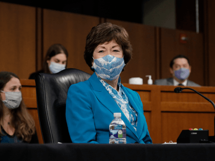 Sen. Susan Collins (R-ME) attends the confirmation hearing for Vivek Murthy and Rachel Levine before the Senate Health, Education, Labor, and Pensions committee February 25, 2021 on Capitol Hill in Washington D.C. Murthy is nominated to be Medical Director in the Regular Corps of the Public Health Service ands U.S. …