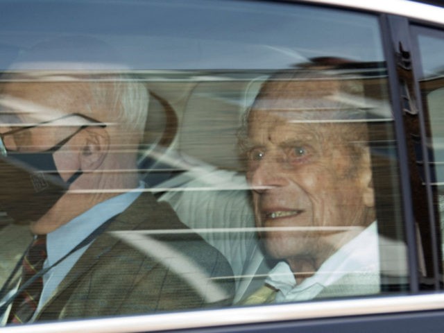 Britain's Prince Philip, Duke of Edinburgh leaves King Edward VII's Hospital in