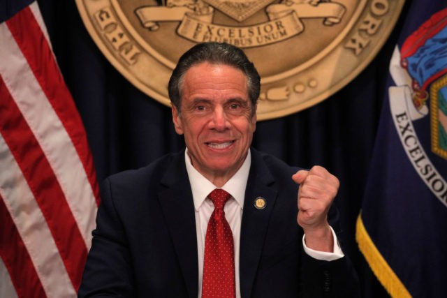 NEW YORK, NEW YORK - MARCH 24: New York Governor Andrew Cuomo speaks during a news confere