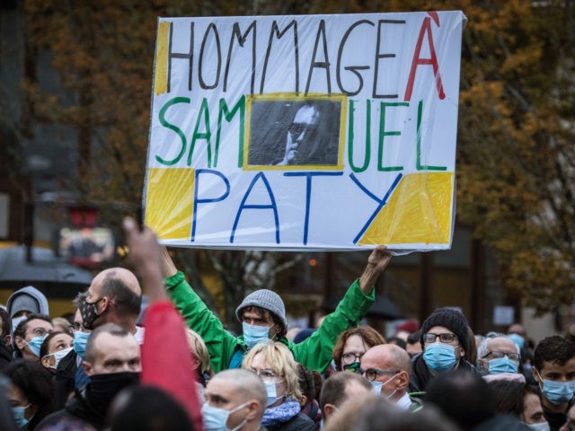 CONFLANS-SAINTE-HONORINE, FRANCE - OCTOBER 20: Locals pay tribute to Samuel Paty, the teac