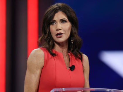 ORLANDO, FLORIDA - FEBRUARY 27: South Dakota Gov. Kristi Noem addresses the Conservative Political Action Conference held in the Hyatt Regency on February 27, 2021 in Orlando, Florida. Begun in 1974, CPAC brings together conservative organizations, activists, and world leaders to discuss issues important to them. (Photo by Joe Raedle/Getty …
