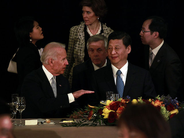LOS ANGELES, CA--February 17, 2012--U.S. Vice President Joe Biden and Chinese Vice President Xi Jinping participated in a luncheon hosted by Mayor Antonio Villaraigosa, at the J.W. Marriot at L.A. Live, in downtown Los Angeles, Feb. 16, 2012. (Jay L. Clendenin/Los Angeles Times)