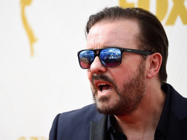 LOS ANGELES, CA - SEPTEMBER 20: Actor Ricky Gervais attends the 67th Annual Primetime Emmy Awards at Microsoft Theater on September 20, 2015 in Los Angeles, California. (Photo by Frazer Harrison/Getty Images)
