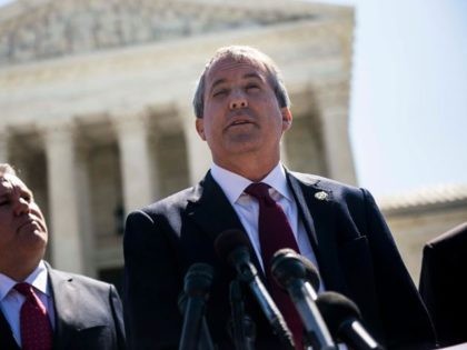 WASHINGTON, DC - JUNE 9: Texas Attorney General Ken Paxton speaks to reporters at a news conference outside the Supreme Court on Capitol Hill on June 9, 2016 in Washington, D.C. Paxton announced a lawsuit against the state of Delaware over unclaimed checks. (Photo by Gabriella Demczuk/Getty Images)