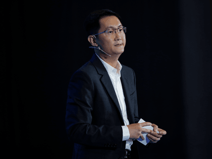 Ma Huateng, chairman and chief executive officer of Tencent Holdings Ltd. speaks during th
