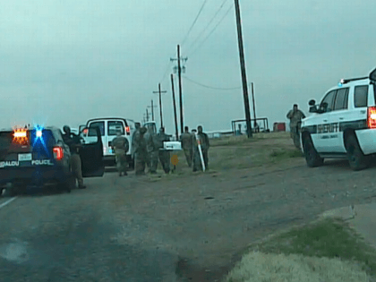 Idalou, Texas, police dashcam showing National Guardsman attacked by armed Arizona man while transporting COVID-19 vaccines. (Idalou, Texas, Police Department Dashcam Screenshot)