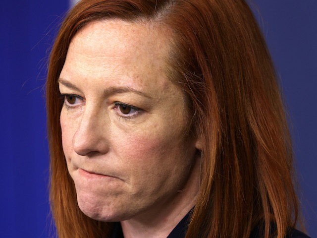 White House Press Secretary Jen Psaki pauses during a daily press briefing at the James Brady Press Briefing Room of the White House March 10, 2021 in Washington, DC. Psaki held a briefing to answer questions from members of the press. (Alex Wong/Getty Images)